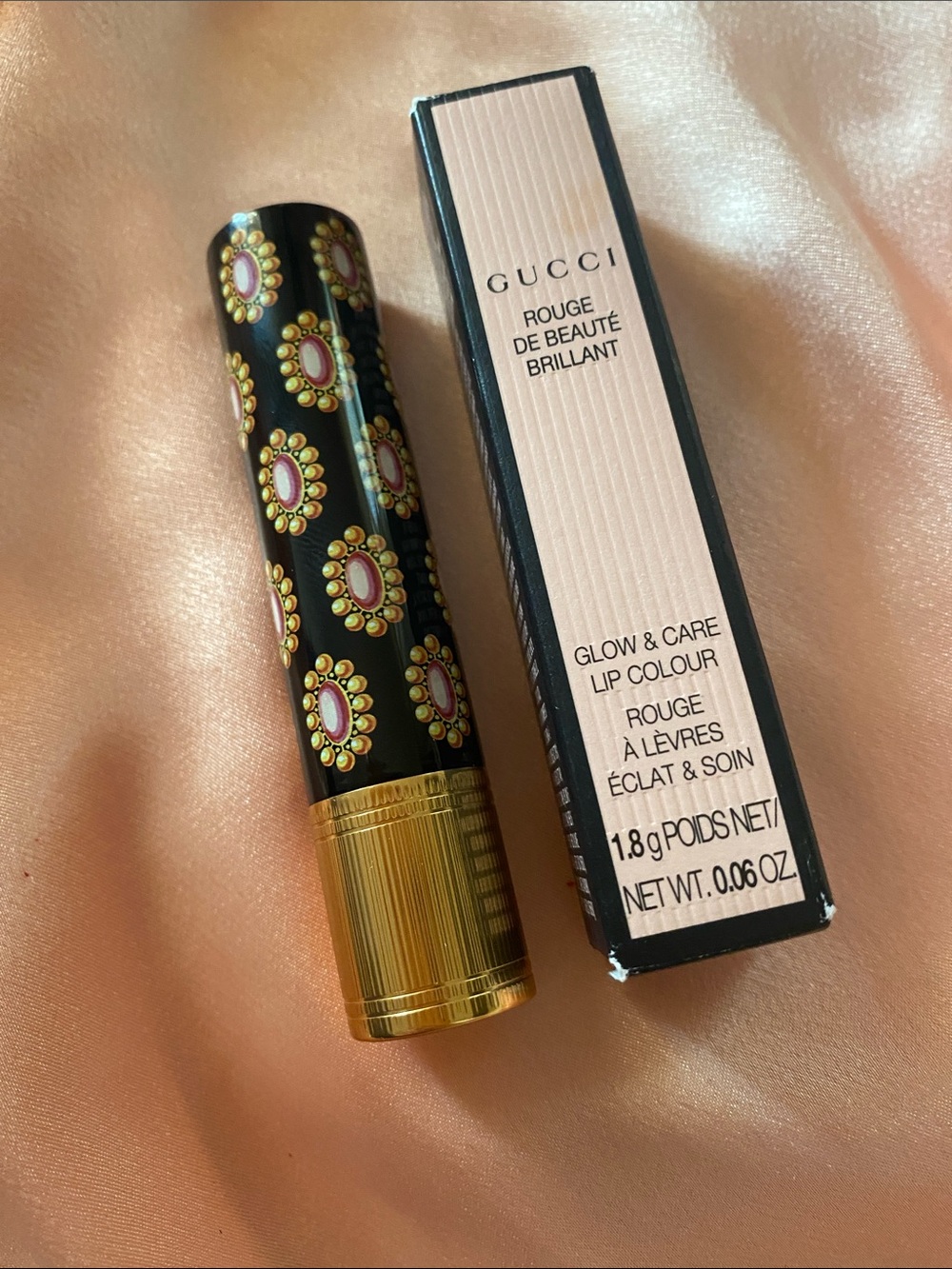 Gucci Glow & Care Lip Colour - Bright Coral Princess Narah Rose 412 - Picture 3 of 4